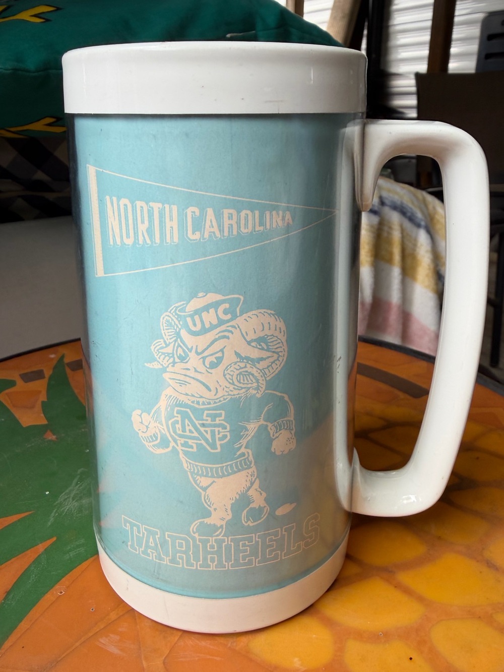 vintage Thermo-Serv travel mug UNC North Carolina Tar Heels